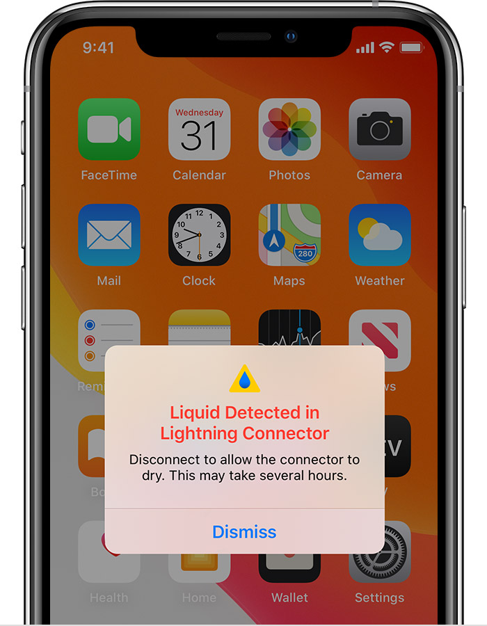 会昌苹果手机维修分享iPhone 12 在充电时出现 “闪电接口检测到液体”的提示怎么办 